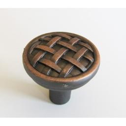 Hardware House 159975 Basket Weave Knob, Oil Rub'd Bronze ~ 1-3/8"