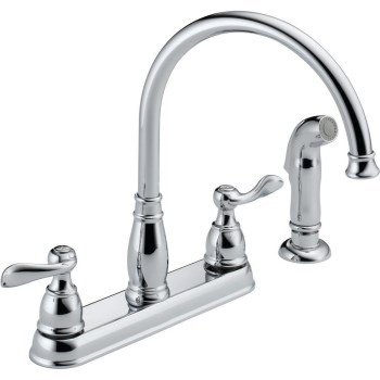 Delta Faucet 21996LF Windemere Design Two Handle Kitchen Faucet,  Chrome ~ 8&quot; Ctr