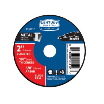 Century Drill &amp; Tool   08412 3pk 2 Mtl Cutoff Wheel
