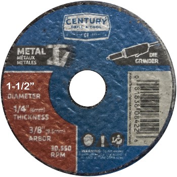 Century Drill &amp; Tool   08411 3pk 1-1/2 Mtl Grnd Wheel