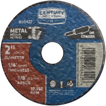 Century Drill &amp; Tool   08422 3pk 2 Mtl Grind Wheel