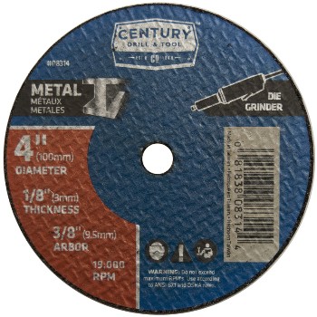 Century Drill &amp; Tool   08314 4x1/8 Mtl Cutoff Wheel