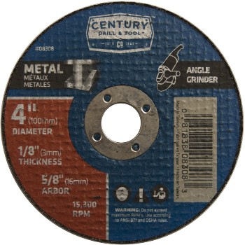 Century Drill &amp; Tool   08308 4x1/8 Mtl Cutoff Wheel