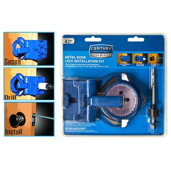 Century Drill &amp; Tool   05910 Metal Door Lock Installation Kit ~ 4 Piece