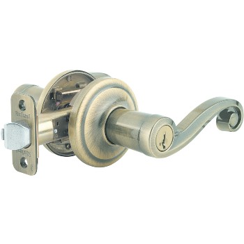 Kwikset 97402-729 Lido Entry Lever Lock ~ Antique Brass
