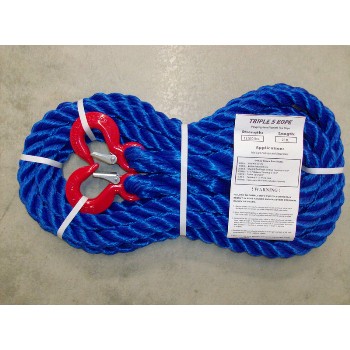 Triple S Rope  TS-12.5HH20 Polypropylene Hook x Hook Tow Rope, 12,500Lb ~ 7/8&quot; x 20 Ft