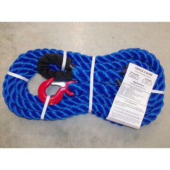 Triple S Rope  TS-12.5LH20 Polypropylene Loop x Hook Tow Rope, 12,500Lb ~ 7/8&quot; x 20 Ft