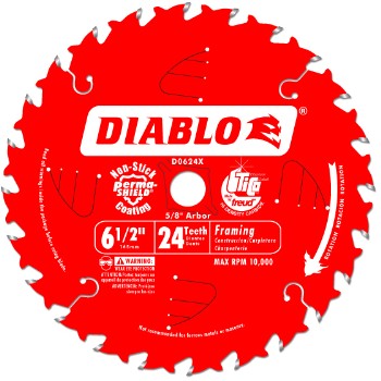 Freud/Diablo D0624X Frame Blade, 24 Tooth ~ 6 1/2&quot;