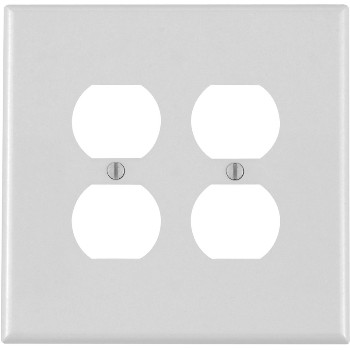 Leviton 001-88116-000 Duplex 2-Gang Receptacle Wall Plate ~ White