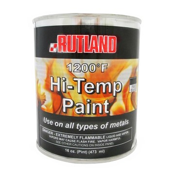 Rutland 81  High Temperature 1200 Degree Stove &amp; Grill Paint, Flat Black ~ 16 oz