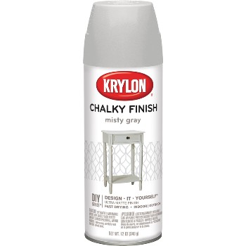 Krylon 4102 Chalky Finish Spray Paint, Misty Gray ~ 12 oz Cans