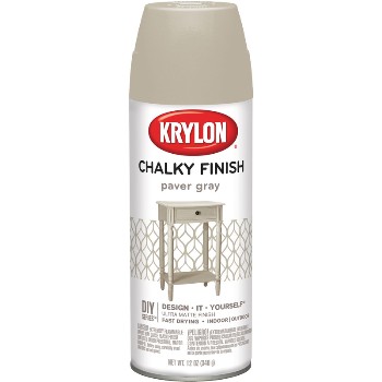 Krylon 4105 Chalky Finish Spray Paint, Paver Gray ~ 12 oz Cans
