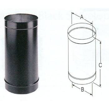 DuraVent   8DBK-12 Stove Pipe, Single Wall ~ 8&quot; x 12&quot;