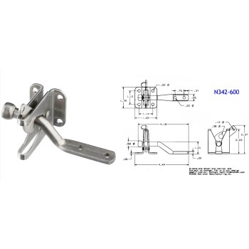 National N342-600 Stainless Steel Finish Automatic Gate Latch