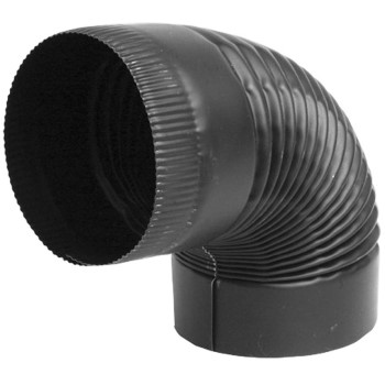 Gray Metal Prods 6-24-602C Black Corrugated Crimped End Elbow ~ 90 Degrees