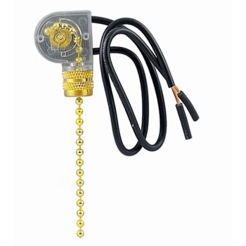 NSI   75111CQ Single Pole Pull Chain Switch, Brass ~ 6A