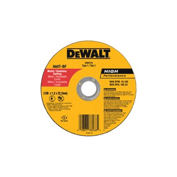 DeWalt DW8063 Cutting Wheel, Type One Metal 5 x 1/16 x 7/8 inch