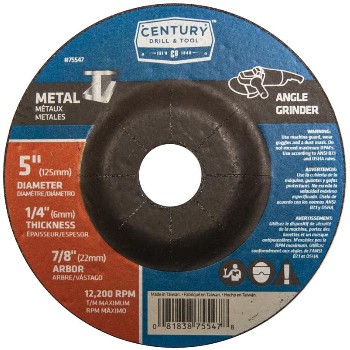 Century Drill &amp; Tool   75547 5x1/4 Metal Grind Wheel