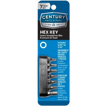 Century Drill &amp; Tool   68027 7pc Hex Key Bit Set