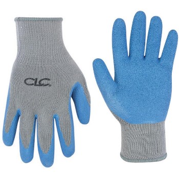 CLC 2030M Med Gr/Bl Ltx Grip Glove