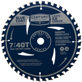 Century Drill &amp; Tool   10206 7-1/4 40t Con Saw Blade