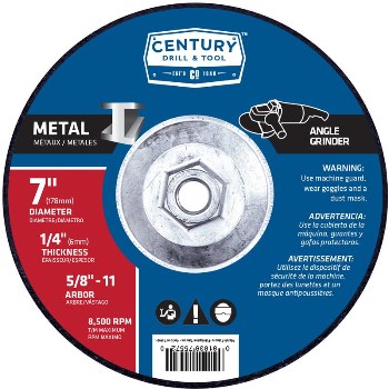 Century Drill &amp; Tool   75572 7x1/4x5/8-11 Metal Wheel