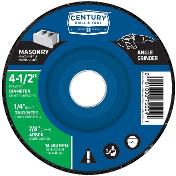 Century Drill &amp; Tool   75504 4x1/2x1/4mas Grind Wheel