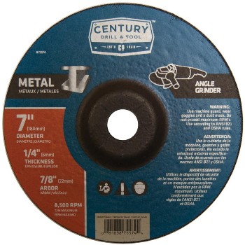 Century Drill &amp; Tool   75574 7x1/4 Metal Grind Wheel