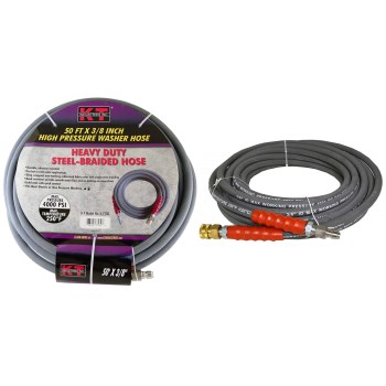 K-T Ind 6-7130 High Pressure Washer Hose for Pressure Washers ~ 3/8&quot; x 50 Ft