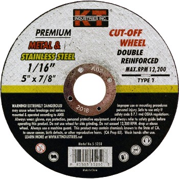 K-T Ind 5-5250 5x1/16 Cut Off Wheel