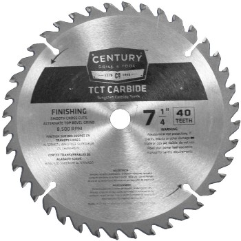 Century Drill &amp; Tool   09208 7-1/4 40t Carbide Blade