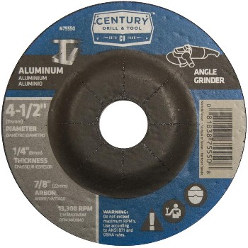 Century Drill &amp; Tool   75550 4-1/2x1/4 Aluminum Wheel