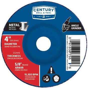 Century Drill &amp; Tool   75542 4x1/4 Metal Grind Wheel