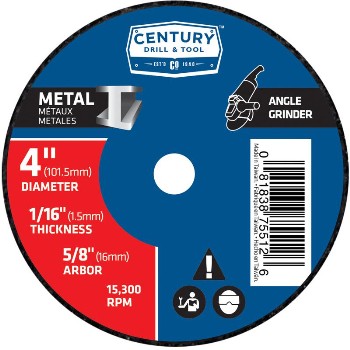 Century Drill &amp; Tool   75512 4x1/16 Metal Grind Wheel
