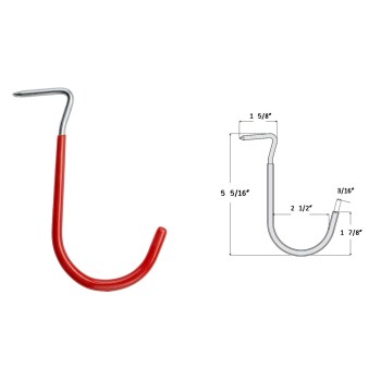 National N271-019 Curved Drive Storage Hook, Red ~ 2 1/2&quot;