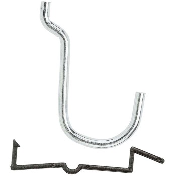 National N180-024 Locking Curved Pegboard Hooks, Zinc Plated ~ 1&quot;