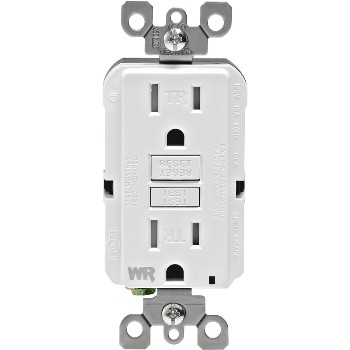 Leviton R92-GFWT1-KW Weather/Tamper Resistant Self-Test GFCI Receptacle,  White ~ 15 Amp