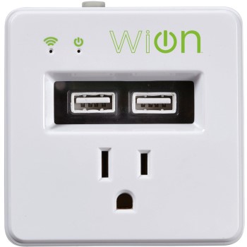 Coleman Cable 50055 WiON Indoor Wi-Fi Single Outlet w/Dual USB Charging  Ports