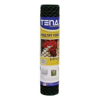 Tenax Corp 72120942 Tenax Poultry Fence Netting, Green ~  3/4&quot; x 3/4&quot; mesh @ 2 Ft W x 25 Ft L