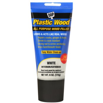 DAP 00585 Plastic Wood All Purpose Wood Filler, White ~ 6 oz