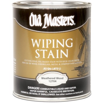 Old Masters 12704 Wiping Stain,  Weathered Wood ~ Quart