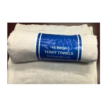 Reclaimed Textiles Co  500-18 18pk White Terry Towel