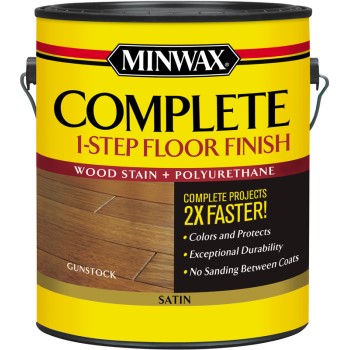 Minwax 672090000 Complete One-Step Floor Finish, Gunstock Satin Finish  ~ Gallon