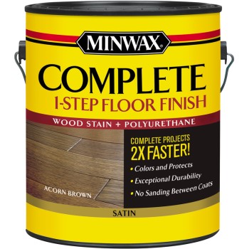 Minwax 672030000 Minwax Complete One-Step Floor Finish, Satin Acorn Brown ~ Gallon