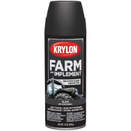Krylon K01935000 Farm & Implement Spray Paint,  Low Gloss Black  ~ 12 oz Aerosol