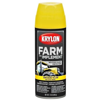 Krylon K01934000 Farm &amp; Implement Spray Paint, John Deere Yellow ~ 12 oz Aerosol