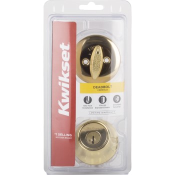 Kwikset 96600-675 Single Cylinder Deadbolt - Pin and Tumbler, Polished Brass