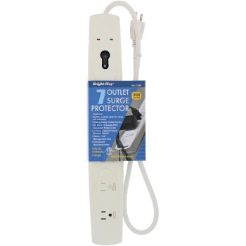 World &amp; Main/Cranbury  103391 BrightWay 7 Outlet Surge Protector w/3&#39; Cord