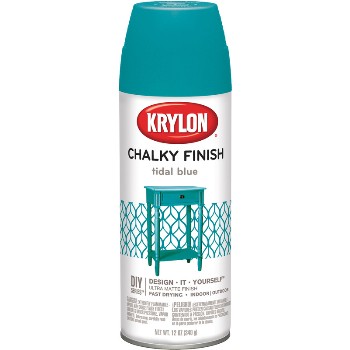 Krylon 4111 Chalky Finish Spray Paint, Tidal Blue ~ 12 oz Cans