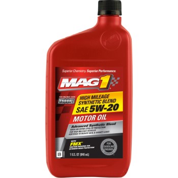 Warren Dist MAG64829 High Mileage Synthetic Blend Motor Oil,  SAE 5W-20 ~ Qt
